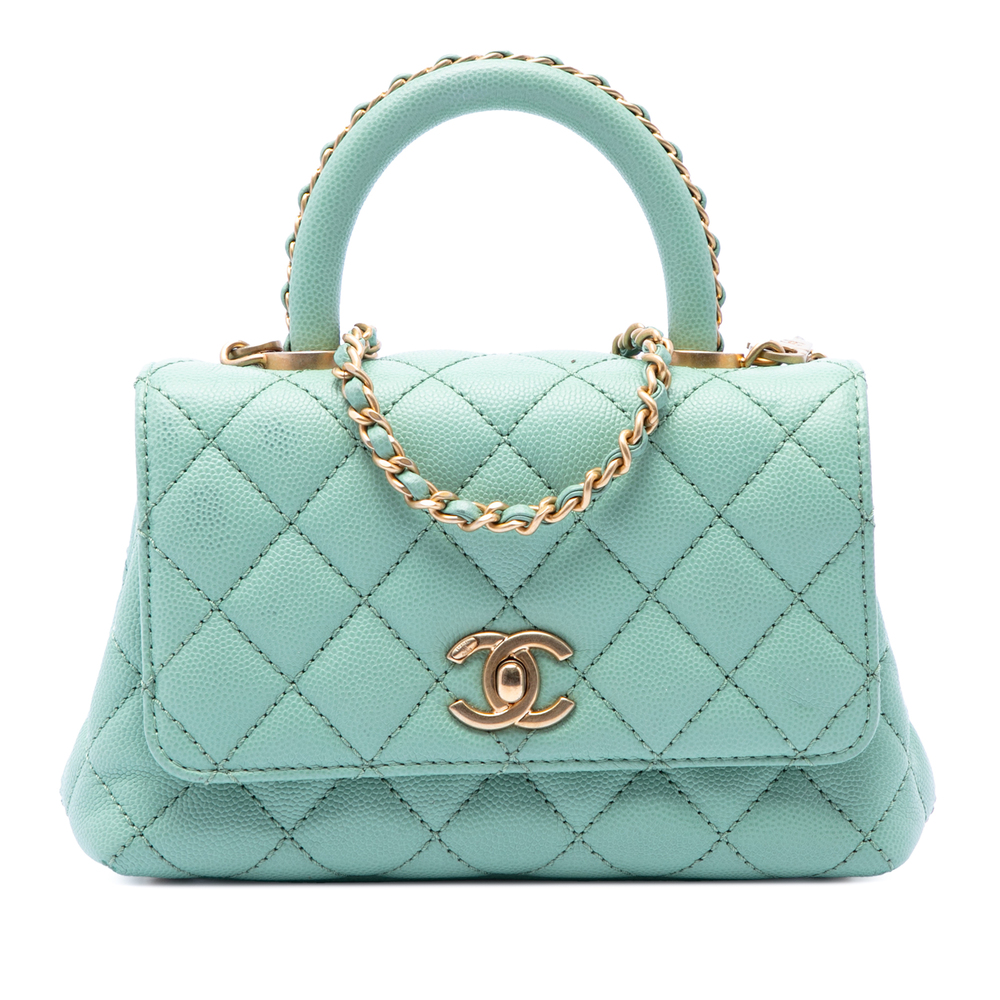 Pre-Loved Chanel Extra Mini Quilted Caviar Coco Top Handle Bag - Picture 1 of 6